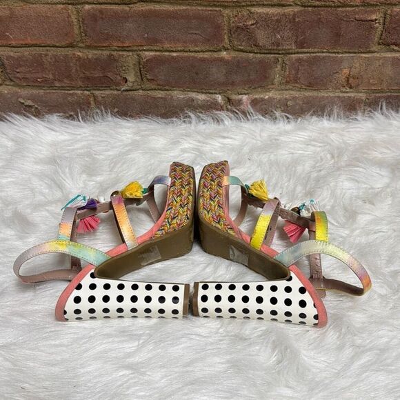 Betsey Johnson Women’s Marcyy Multi Color Tassel & Shell Block Heel Size 7.5 - Picture 5 of 8